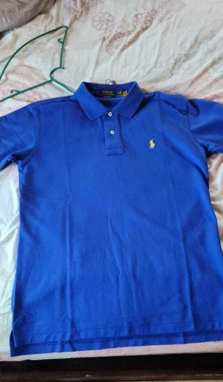 Polo Ralph Lauren Blue Polo Shirt With Yellow Embroidered Logo